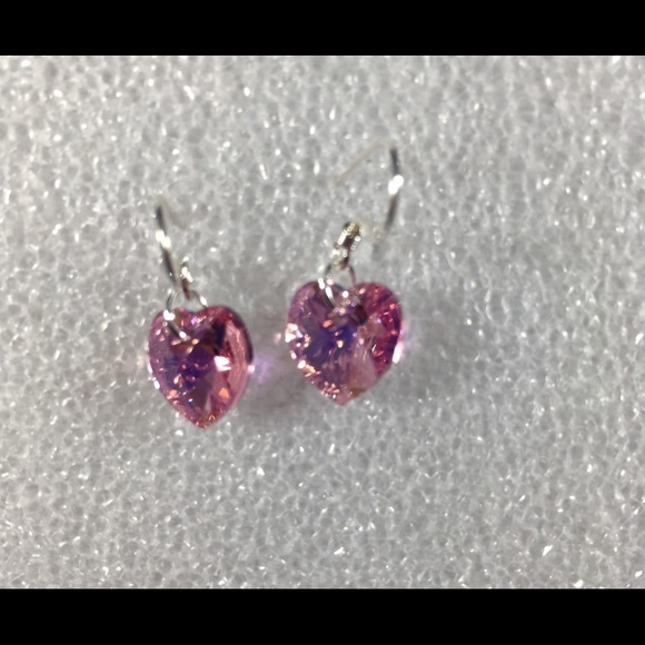 Swarovski Austrian Crystal Heart Earrings - Picture 2 of 4